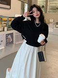 现货M082P100K1582024春秋装新款拼接撞色连衣裙，女装连衣裙，浙宝088