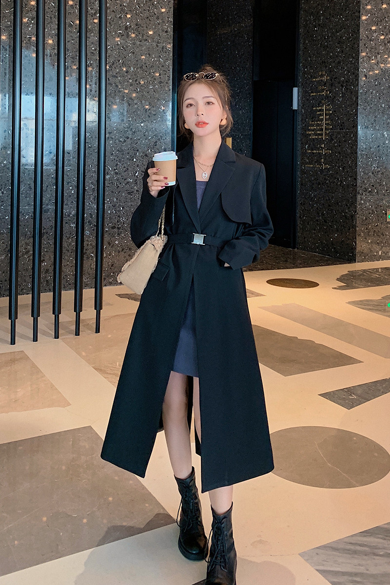 现货X968P145K1982021春秋装新款西装领风衣中长款大衣外套女,女装风衣,浙宝088