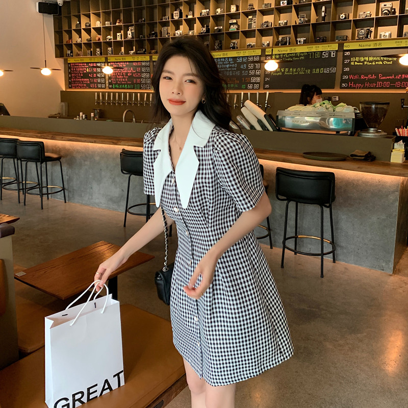 现货M103P75K1382022夏装新款格子连衣裙，女装连衣裙，浙宝088