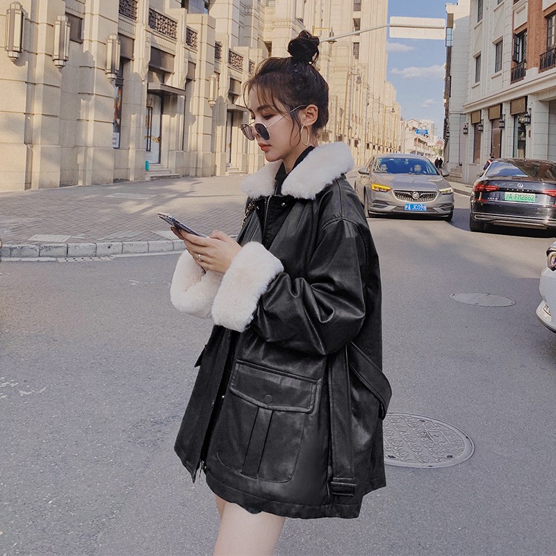 现货X912P165控2382022冬装皮衣羊羔毛服外套两色女,女装棉衣/棉服,浙宝088
