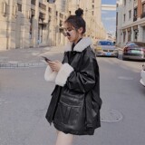 现货X912P165控2382022冬装皮衣羊羔毛服外套两色女，女装棉衣/棉服，浙宝088