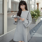 现货M150P115k1682024春秋装新款加厚针织卫衣连衣裙，女装连衣裙，浙宝088