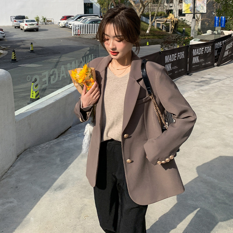 现货M059P110k1682022秋装新款单排扣小西装外套,女装西装,浙宝088