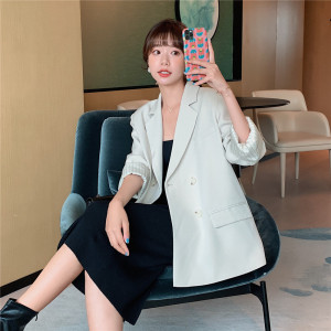 X811现货 P105 K168   2021春秋装白色新款小西装外套女图片