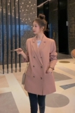 现货X979P110k168双排扣小西装外套西装领粉色女春秋季新，女装西装，浙宝088