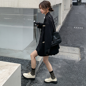 黑色西装套装女2025年春秋新款休闲显瘦韩版西服外套套装两件套潮图片
