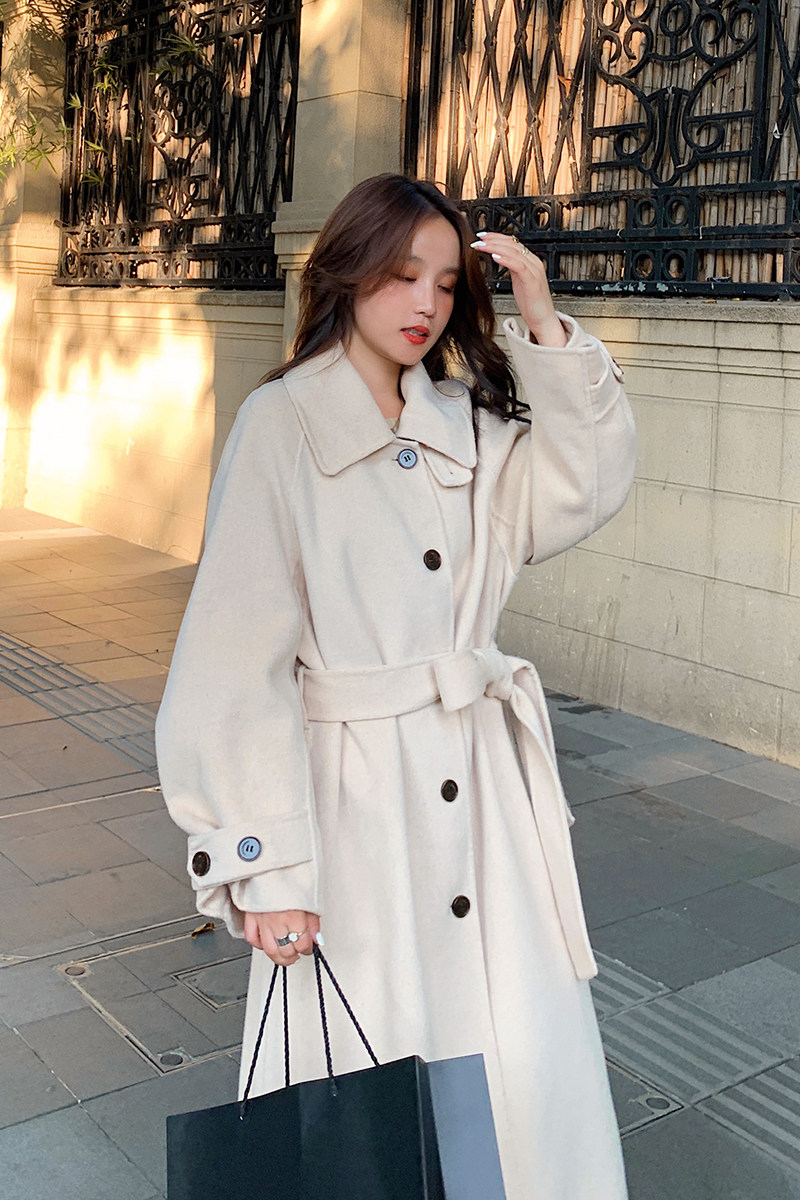 现货M018P175K268冬装新款中长款毛呢大衣加外套,女装毛呢外套,浙宝088