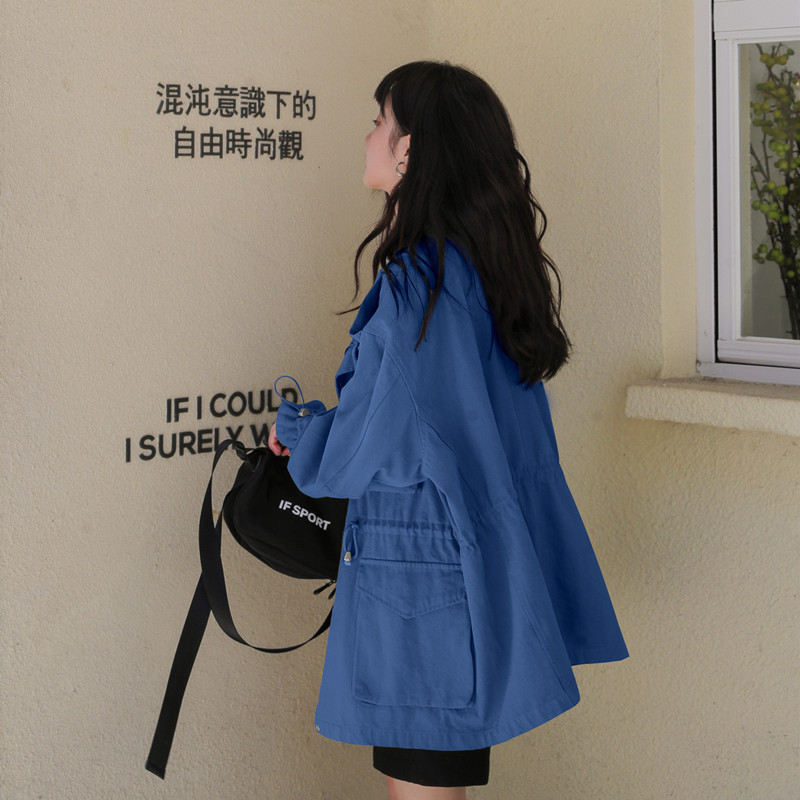 现货X832P120K1782022春秋新款4个立体口袋工装风衣收腰外套女,女装风衣,浙宝088