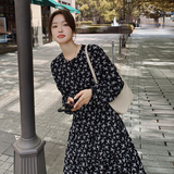 现货M669P105K1582024春秋装长款高品质中长款碎花连衣裙，女装连衣裙，浙宝088