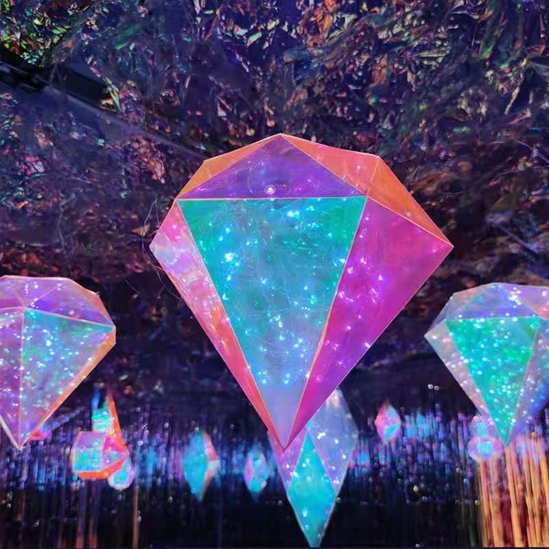 led镭射幻彩钻石灯户外装饰灯七彩许愿灯创意防水挂树灯 庭院婚礼