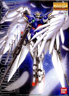 万代高达模型 MG 75 WINGZERO 飞翼零式 掉毛 天使 敢达 带支架