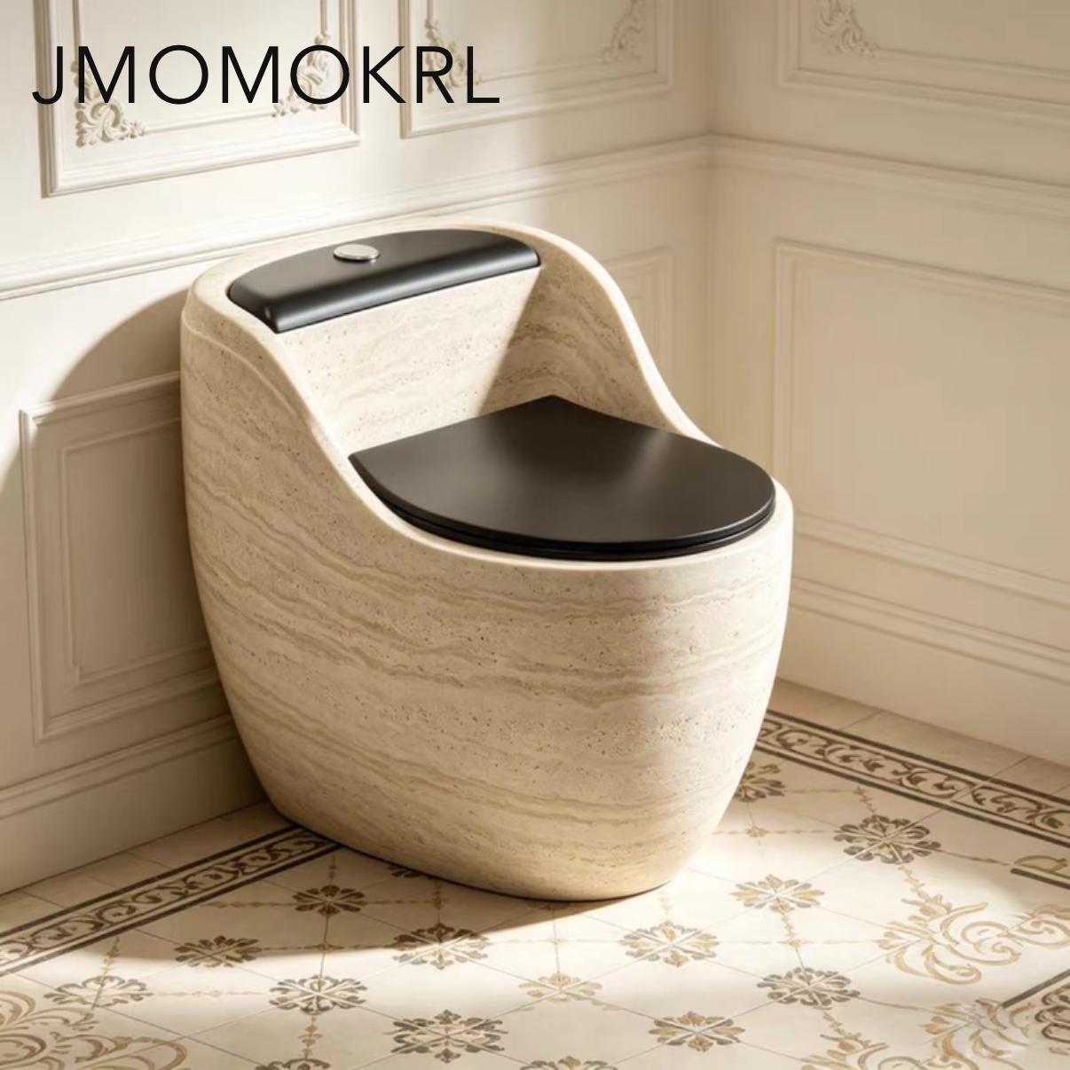 德国法式JMOMOKRL石纹彩色普通马桶家用创意鸡蛋形大口径座坐便器