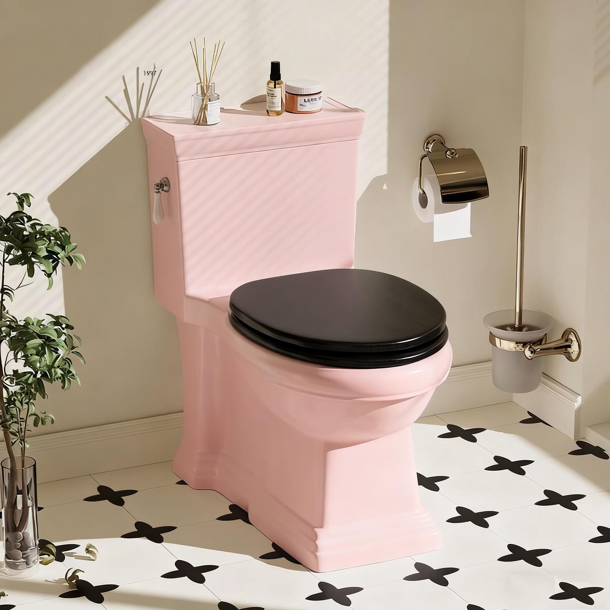 法式奶油风多巴胺彩色普通马桶家用创意美式坐便器复古