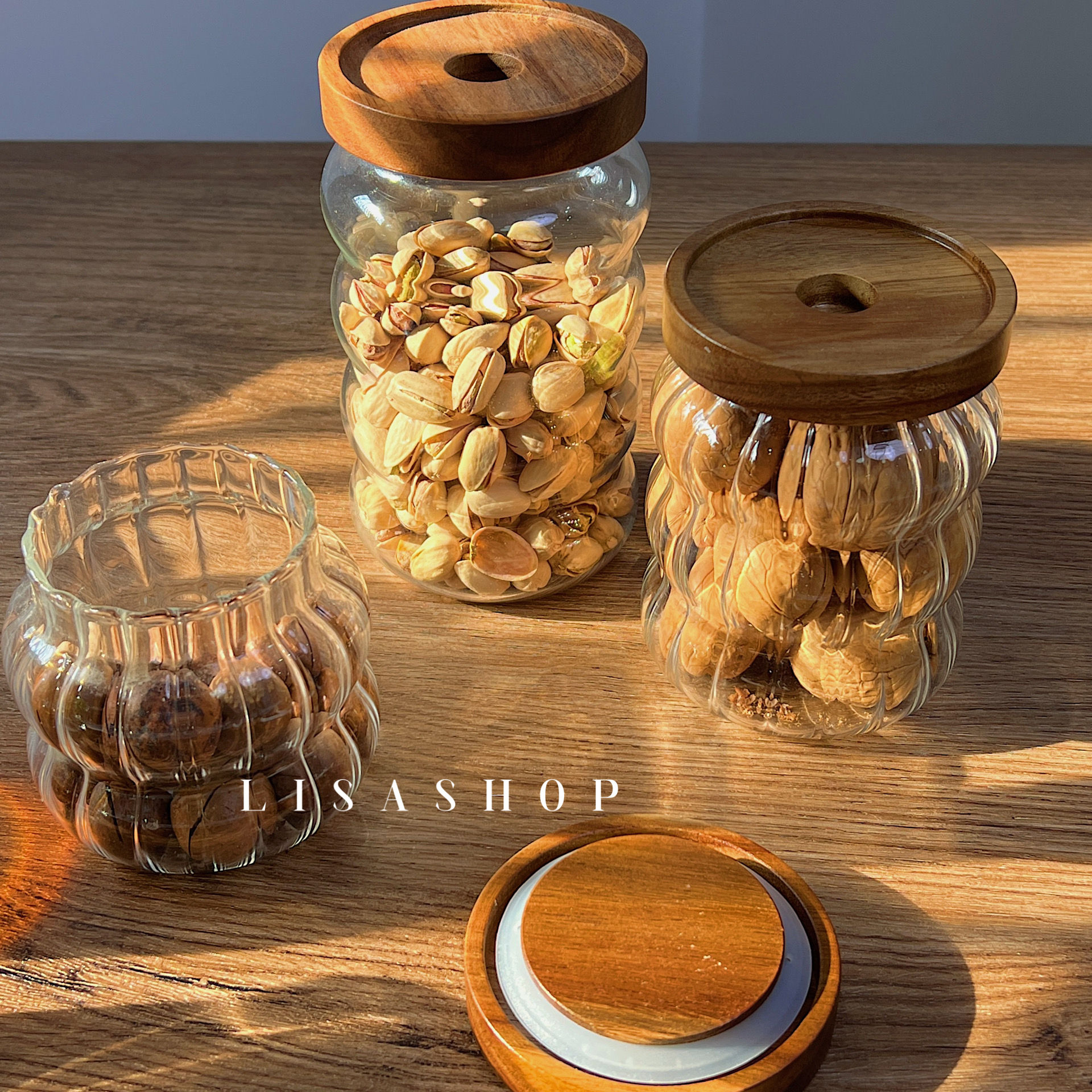 家用复古玻璃收纳罐带盖