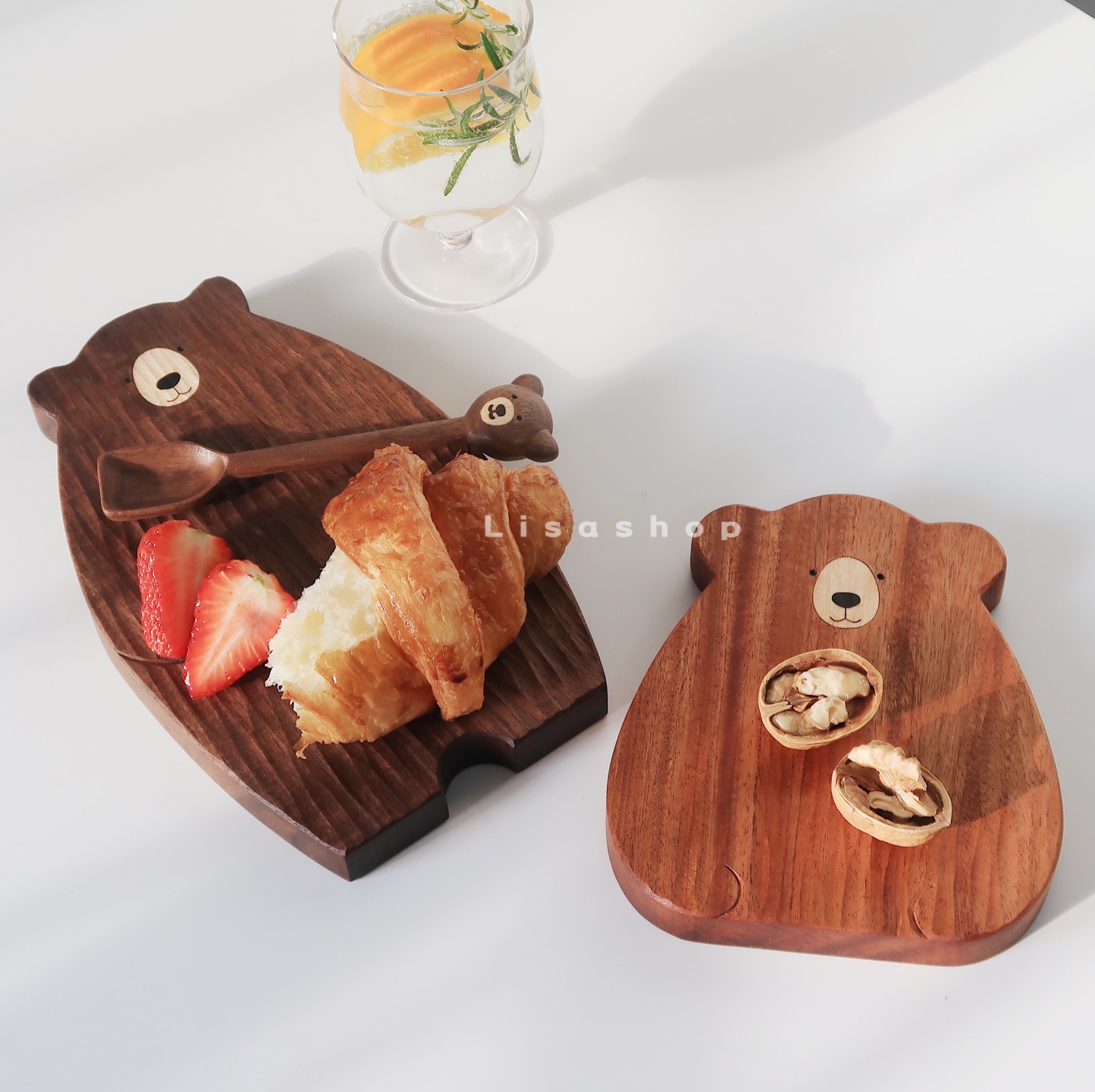 木盘可爱熊ins刻花家居摆件隔热