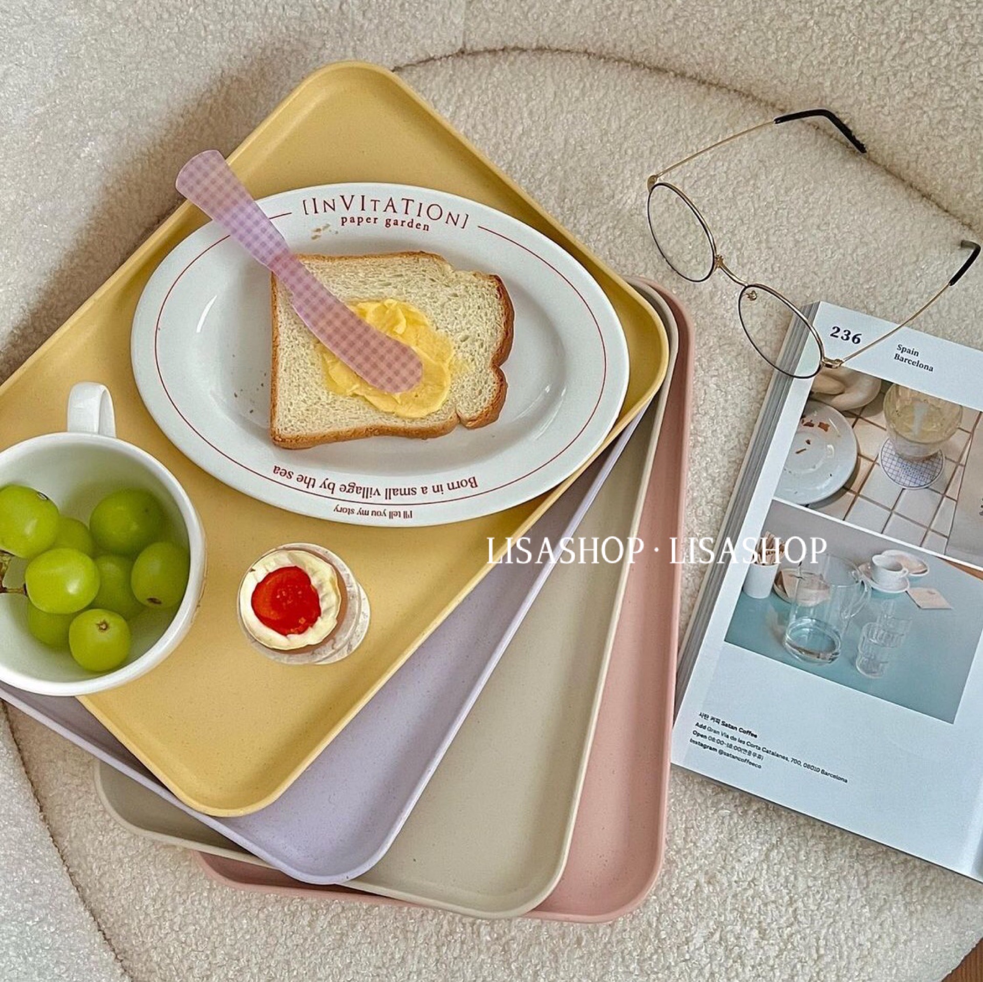 小麦秸秆长方形马卡龙托盘