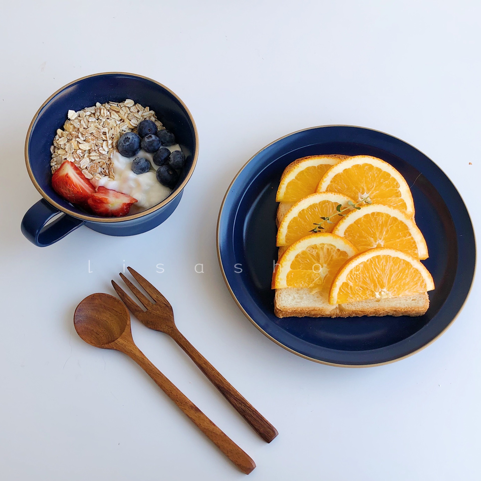 ls简约哑光深蓝色陶瓷早餐杯套装