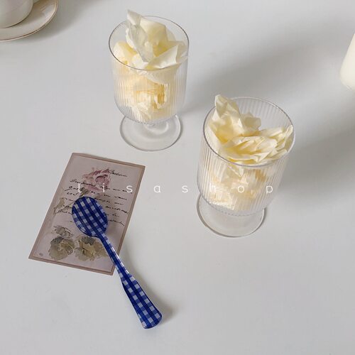 ind竖条布丁网红同款雪糕杯