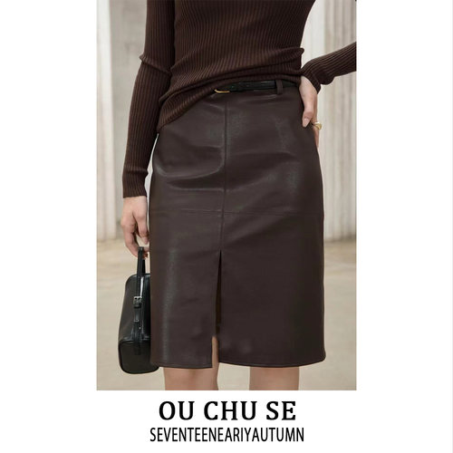 黑色性感皮裙女2025秋冬