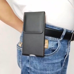 4.7寸5寸5.5寸通用 穿皮带腰包竖款 手机包男士 多功能挂腰皮套横款