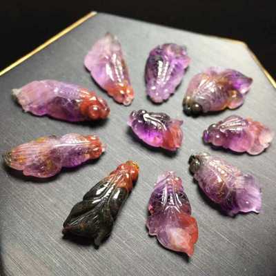 金鱼锦鲤极光23项坠吊坠紫晶