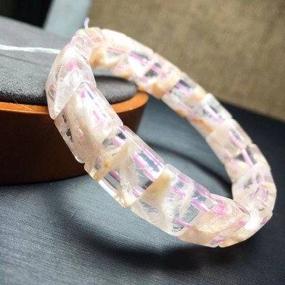 樱花幽灵手排天然水晶星光粉晶