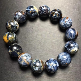 蓝彼得石手链 (pietersite) 多色虎晶玉 天然水晶 石棉木变石手串