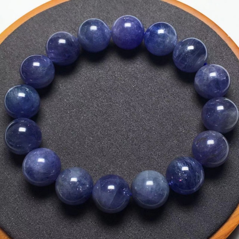 坦桑石手链 tanzannite 天然水晶 黝帘石(丹泉石)圆珠手串