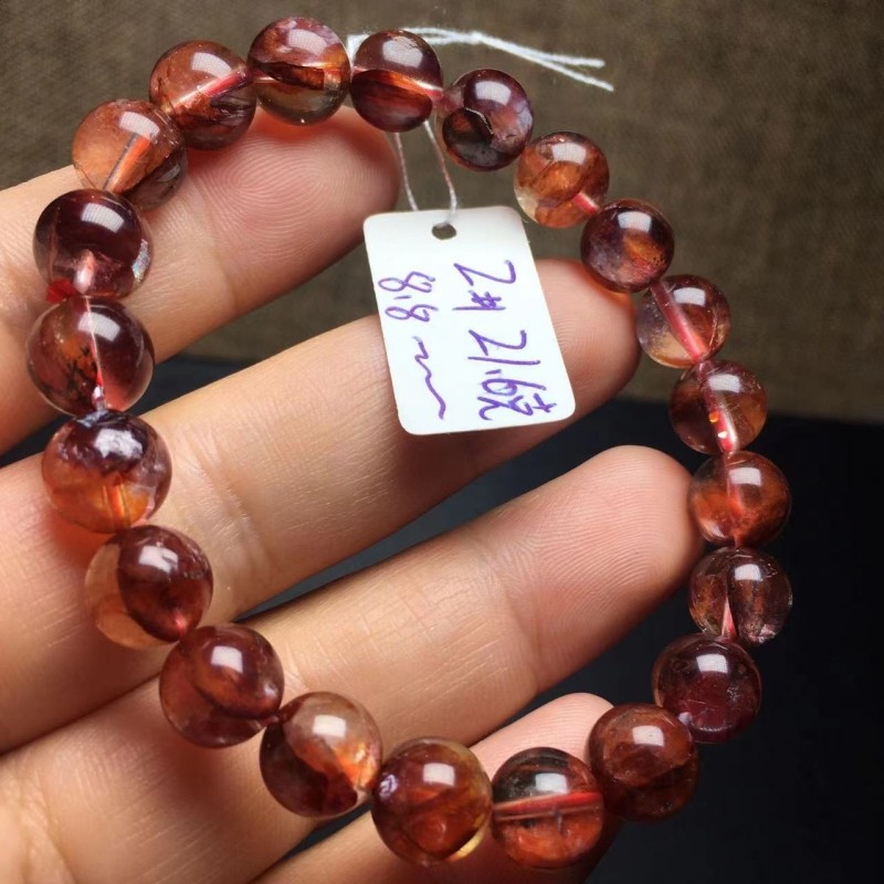 红胶花 鸩羽幽灵手串 天然水晶 黄胶花 异象 送女生礼物 无忧化