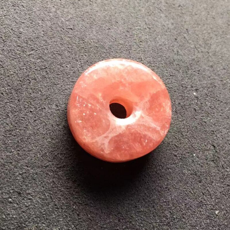 正品红纹石平安扣 菱锰矿吊坠 微瑕 rhodochrosite 天然水晶 原矿