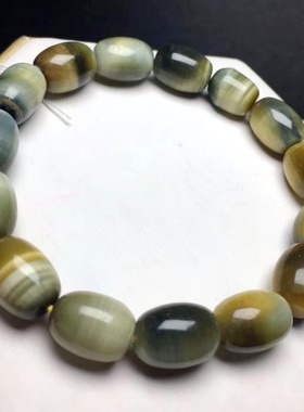 梦幻蓝黄虎眼石天然水晶硅化棉石