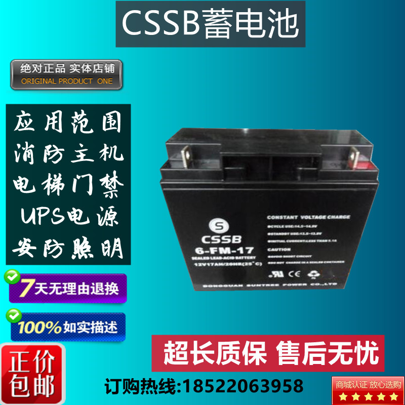 12V17AHCSSB消防主机UPS蓄电池