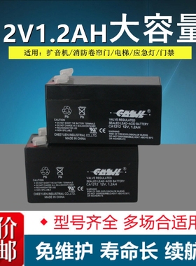 志源三CASIL星阿兰德防火卷帘门控制箱消防柜电瓶1.3蓄电池12v1.2