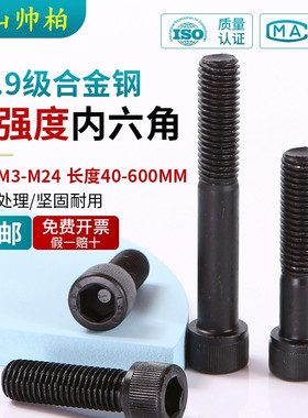 M1.4-M20内六角螺丝高强度12.9级杯头螺栓圆柱头螺钉M4M5M6M8m10