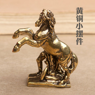 黄铜小摆件桌面战马马年驯马师军中马办公室装饰品造景礼品工艺品