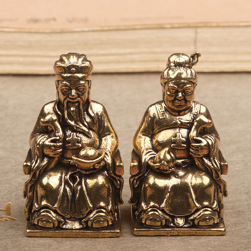 土地爷福德正神供奉铜像纯黄铜