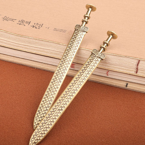 兵器模型代鱼肠剑金属刀黄铜古风