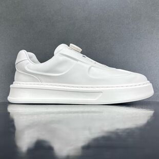 新款撤柜尾货男鞋头层牛皮休闲鞋真皮透气板鞋一脚蹬旋转扣小白鞋