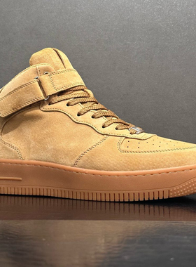 工厂尾货特价男鞋真皮中帮经典小麦板鞋黄色高帮空军休闲鞋百搭鞋