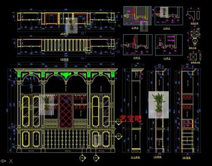 整木家装实木酒窖酒柜定制中式欧式美式法式板式家具cad图纸