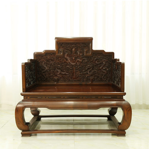 交趾黄檀红酸枝宝座明清古典雕花