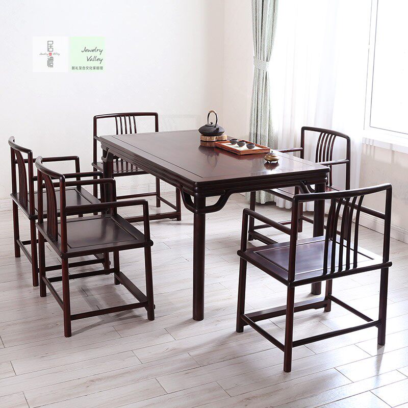 红木酸枝明式餐台茶桌长方四方饭餐桌饭桌子中式实木家具