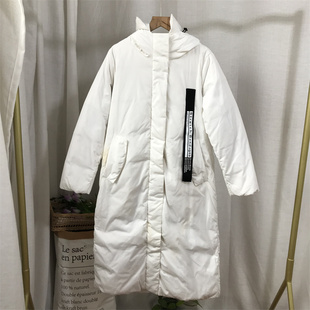 包邮 艾 157 白鸭绒羽绒服女连帽印花加厚