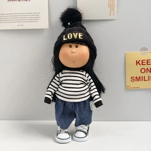 帽子套装 黑白条纹衫 西班牙Mia土豆娃娃衣服24厘米mia公仔娃衣换装