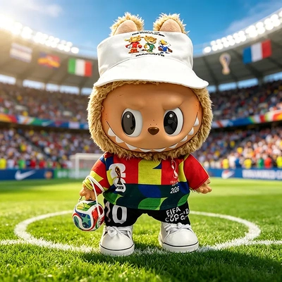 38cm拉布布毛绒娃娃衣服着替Labubu公仔衣服世界杯同款娃衣套装