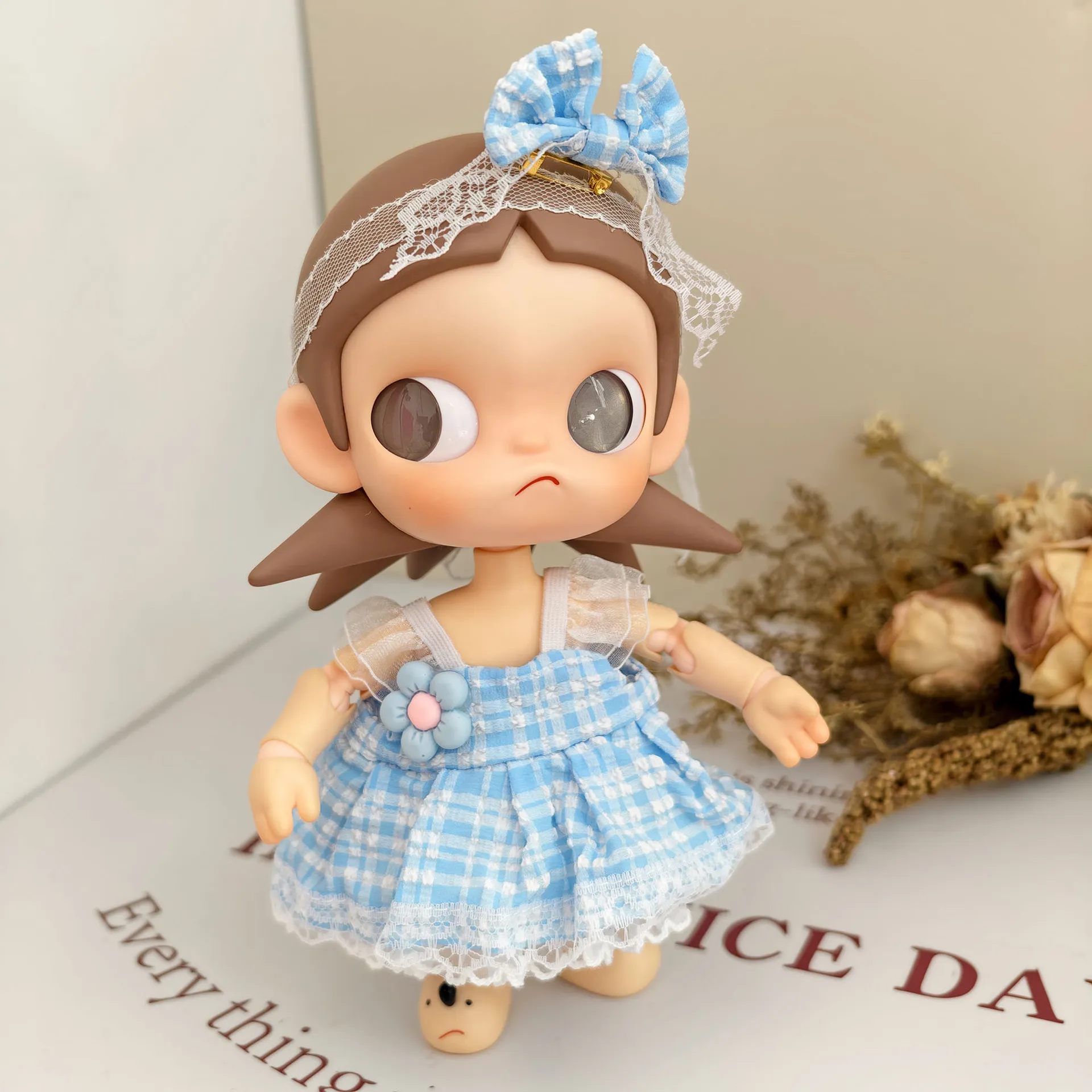 现货zsiga嘎子姐向往之处娃衣BJD1/8分着替换装格子菊花蓬蓬裙新