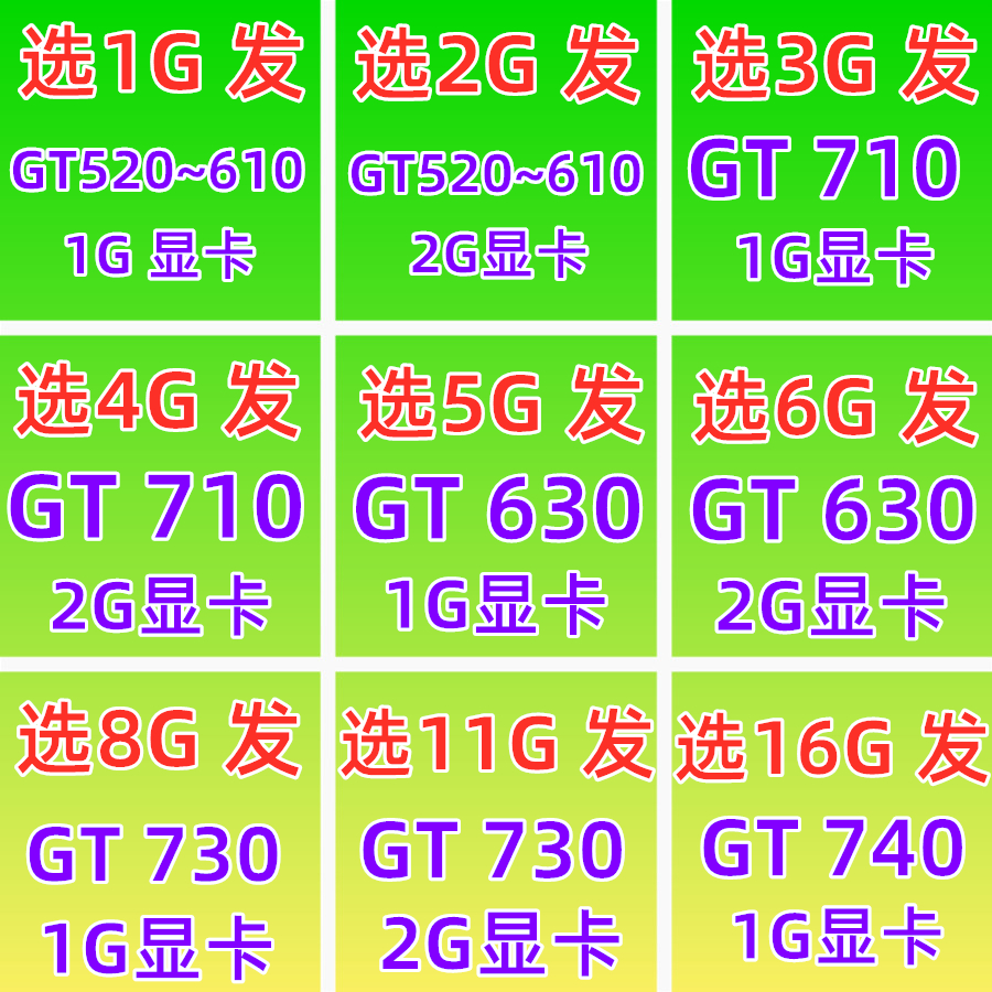 拆机gt710台式电脑pci显卡包邮