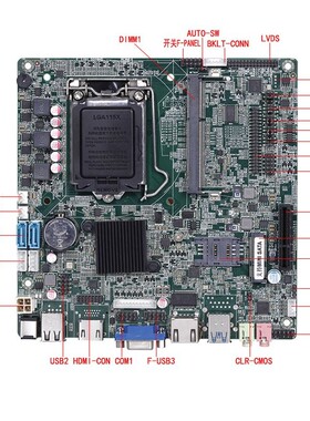 现货 H81itx迷你主板H81工控主板12个COM主板H81游戏主板工业主板