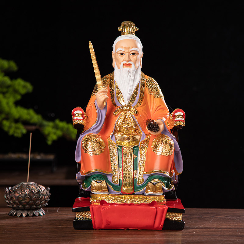 姜子牙神像供奉姜太公神像镇宅保平安姜太公钓鱼16寸38cm树脂摆件