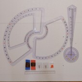 单卖新款 扇面形尺大中小珠儿刻度尺画圆团扇书画书法打格带线